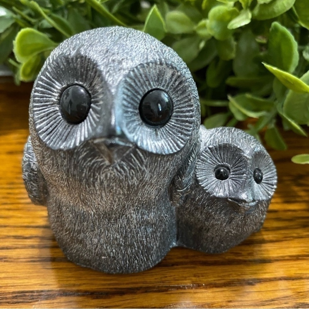 Vintage Lot Of Owls Frosted Owl 6" Carved Pecan Shell 4.5” Owlet Made In Canada - Picture 5 of 8